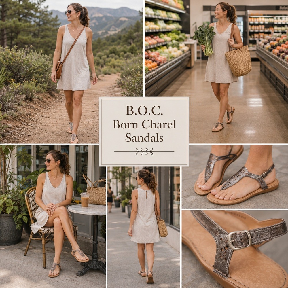 b.o.c. Born Charel Concept Womens Metallic Pewter Thong Sandals C63914 11M